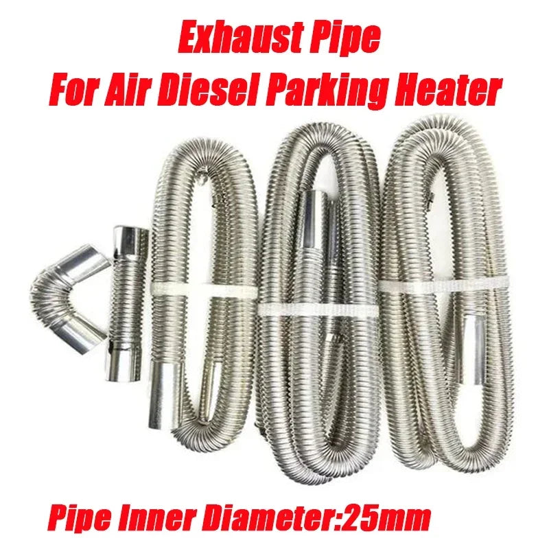 Air Diesel Parking Heater Stainless Steel Exhaust Pipe Tube Gas Vent Hose +Aluminum Foil Sleeve With Hose Clamp For Car Amagi
