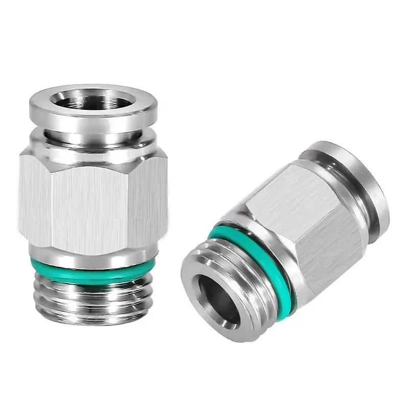 Stainless Steel PC-G Pneumatic Push-In Fitting, Straight Male G Thread Air Tube Connector for Air Compressor & Pneumatic Systems