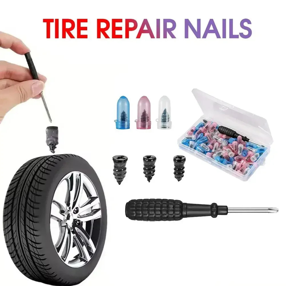 Tire Repair Rubber Nail Car Motorcycle Vacuum Tyre Repair Nails Spiral Rubber Nails Self Service Screw Plug Fast Tool Amagi