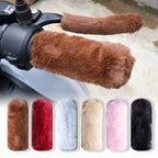 Motorbike Plush Handlebar Covers Winter Warm Imitation Plush Electric Car Motorbike Handlebar Cover Anti-slip Handlebar Sleeve