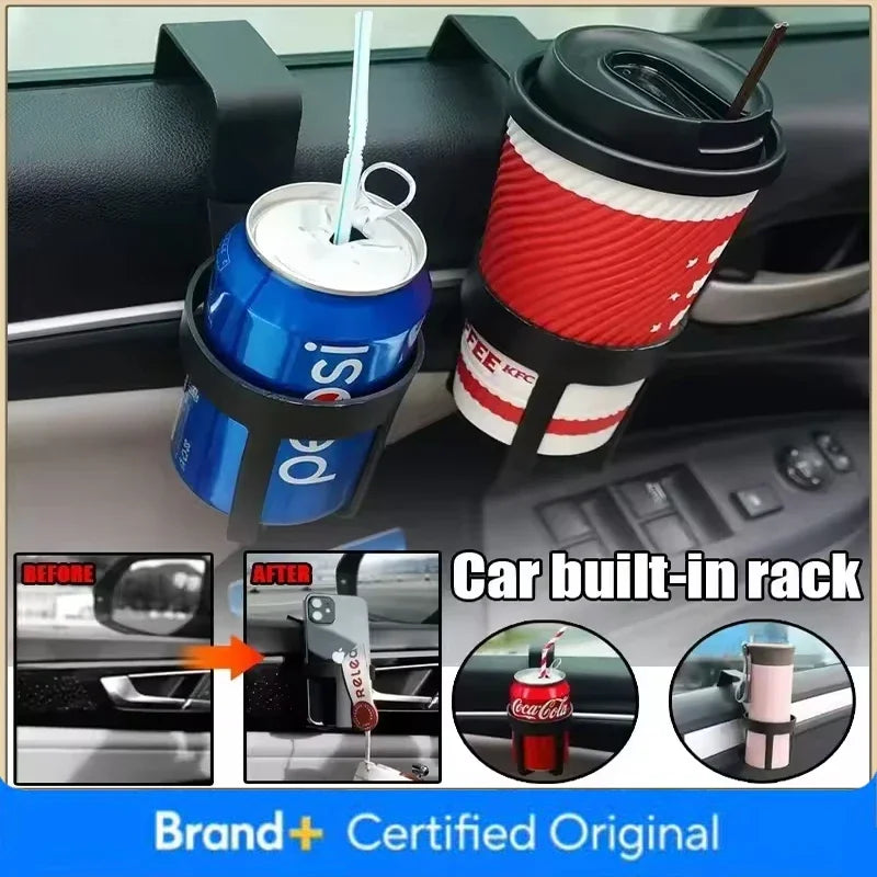 Universal Car Water Cup Holder - Portable Window/Door Mount Drink Bottle Stand, Truck Interior Beverage Accessory Amagi