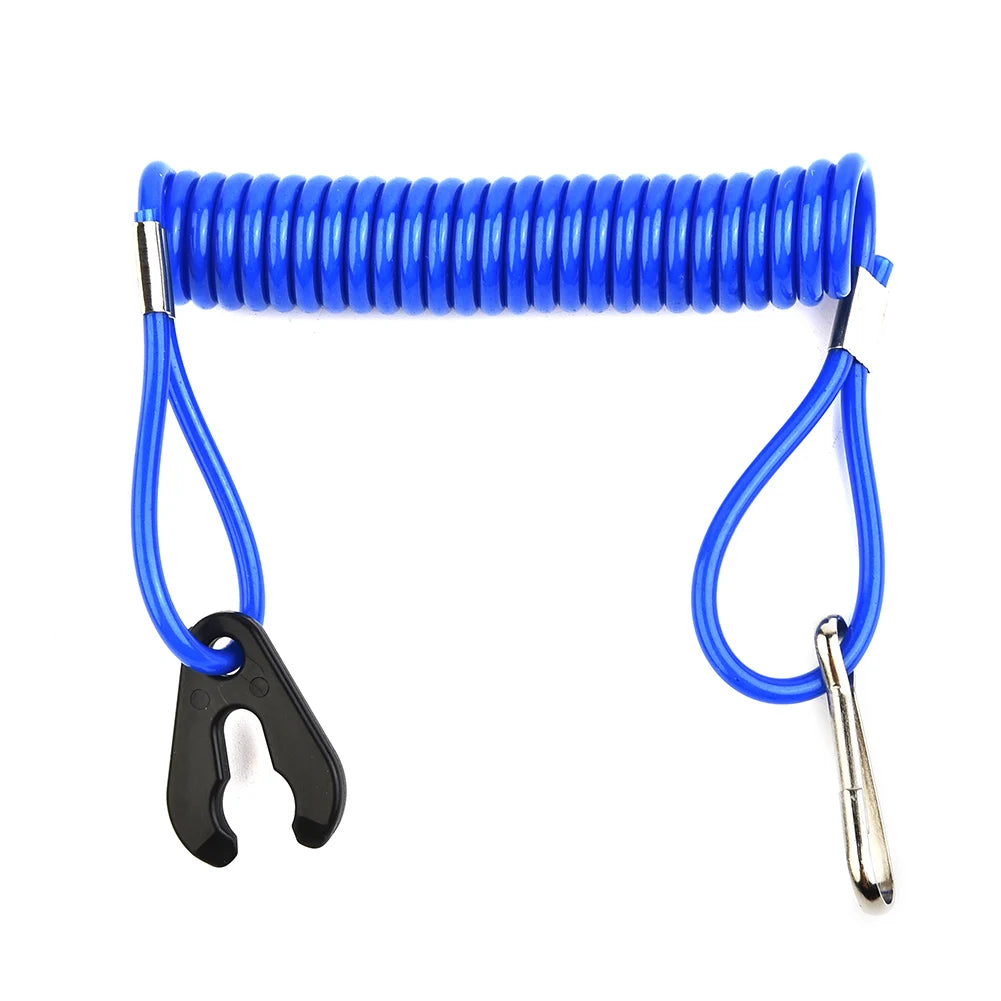 1 Pc Outboard Cut Off Stop Switch Safety Tether Lanyard Powerboat Outboard Stop Floating Safety Lanyard Blue