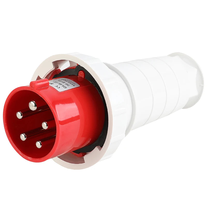 Industrial IP67 Plug 3/4/5 Pin 125A Waterproof Dustproof Socket Male and Female Wall Mounted Panel Concealed Conductor 380V 415V