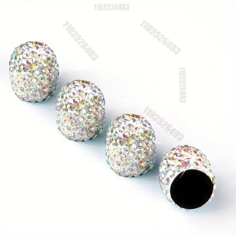 Diamond Crystal Motorcycle Car Tire Valve Caps 4/2pcs Shining Dust-proof Wheel Valve Cover Vehicle Bling Valve Cap Styling Toos