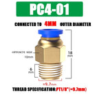 10/50PCS Pneumatic Fitting Air Connector PC 4mm 6mm 8mm 10mm 12mm Thread 1/8" 1/4" 3/8" 1/2" Hose Fittings Pipe Quick Connectors