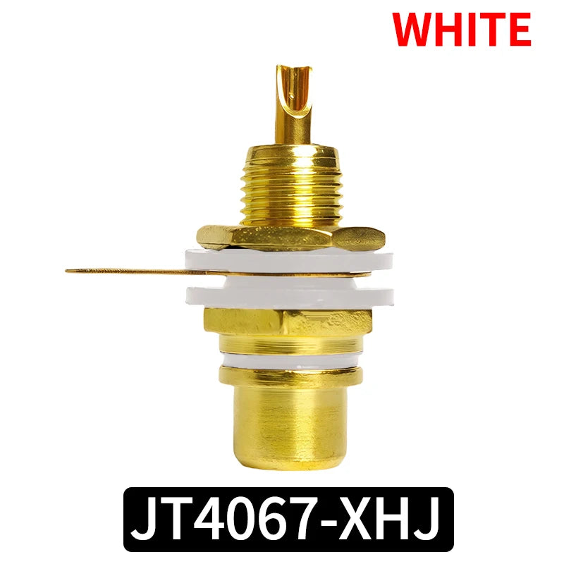 10/20/40PCS Gold-Plated RCA Jack Connectors, Zinc Alloy Single AV Coaxial Socket for Audio Video Panel Mount Applications