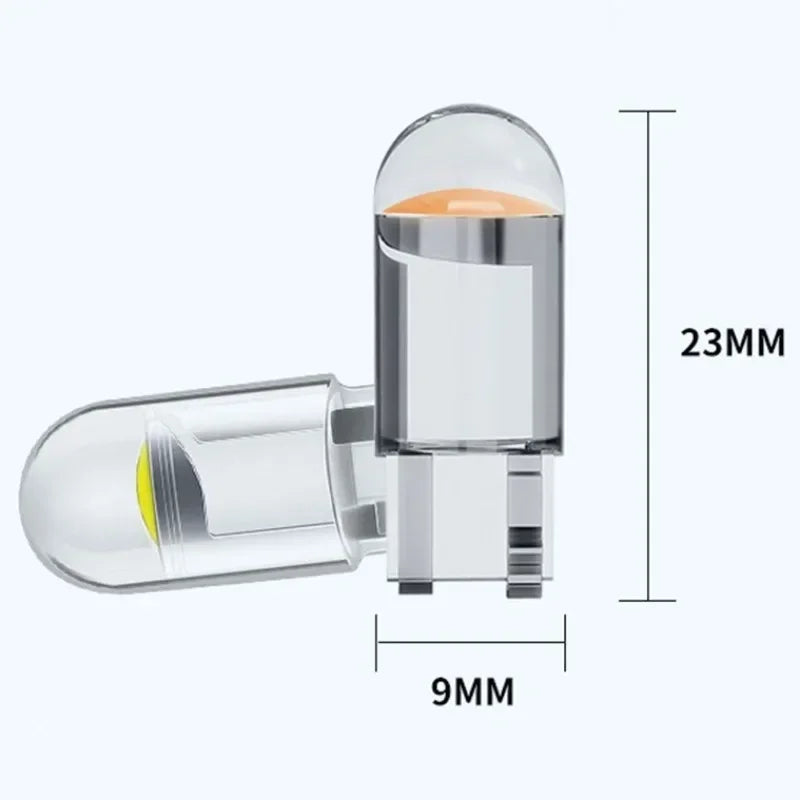 10/5pcs W5W Led T10 Car Light COB Glass 6000K White Auto Automobiles License Plate Lamp Dome Read DRL Bulb Style 12V Universal