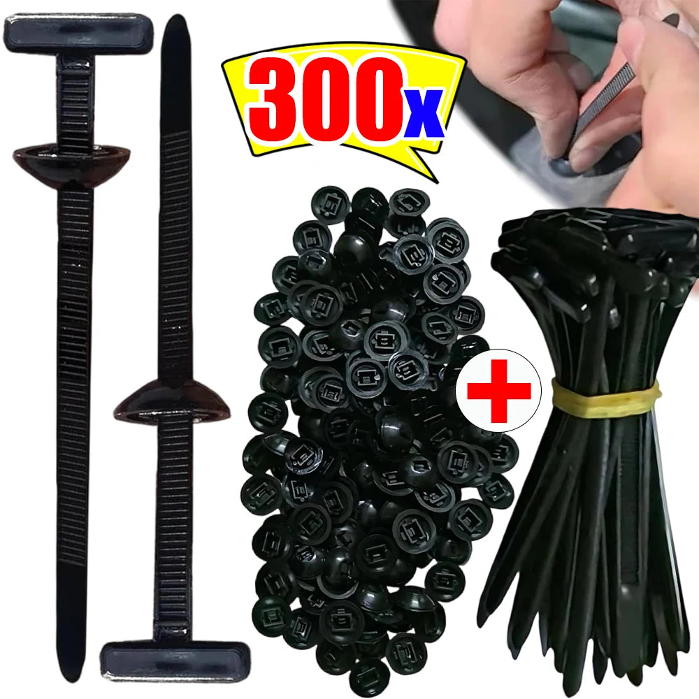 Universal Nylon Cable Ties Buckle Self Locking Heavy Duty Car Repair Fastener Auto Trunk Fender Engine Guard Panel Retainer Clip
