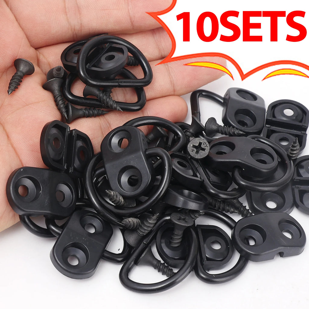 1-10sets Cargo Net Floor Hook Fixing Kit Rear Trunk Boot Tie Down Hook Ring Loop Fix Hang Flat Screen Auto Fasteners Accessories