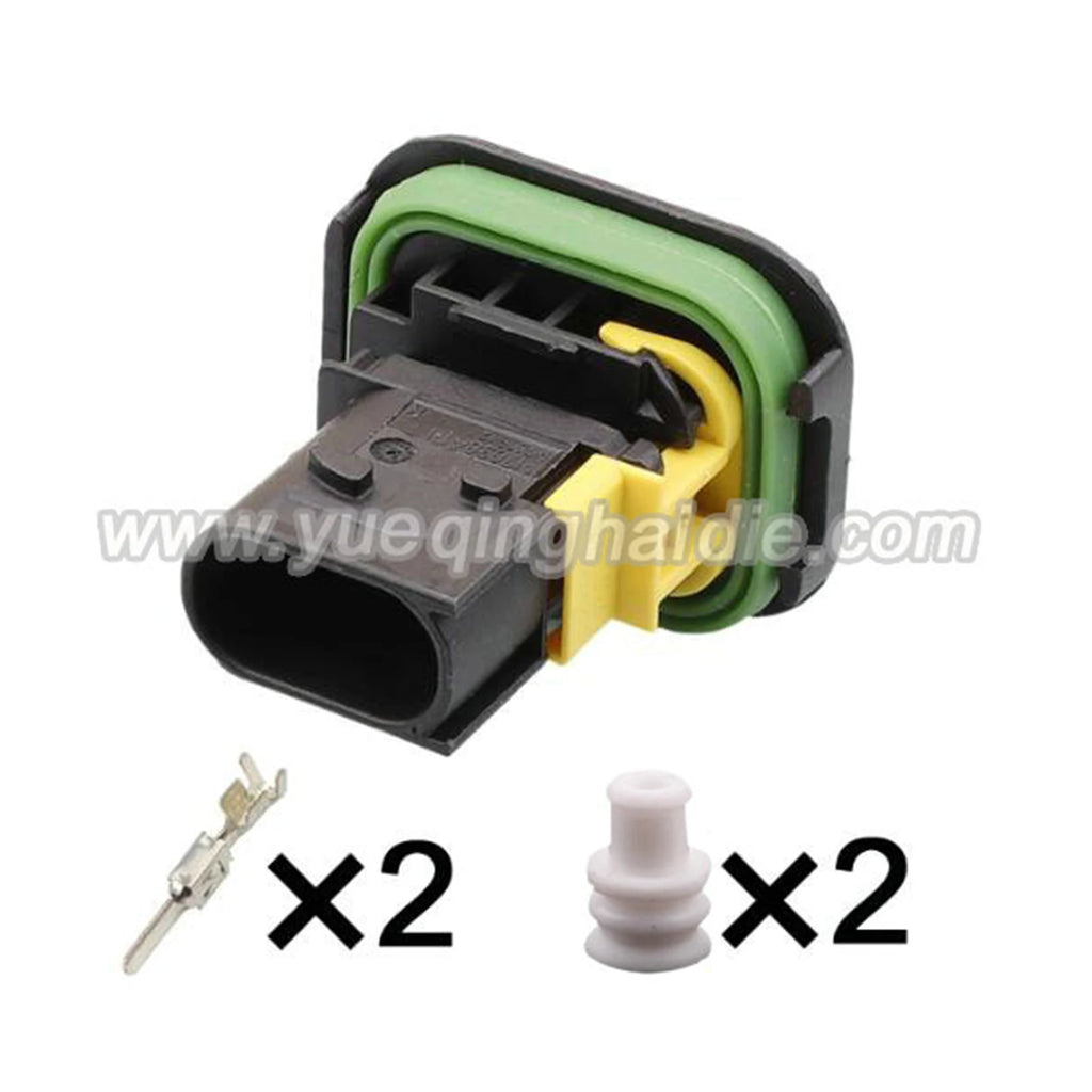 2Pin Connector Waterproof 3.5mm Male Female Connectors Terminal Wire Harness Plug Socket AC Assembly 1-1418483-1 1-1703841-1