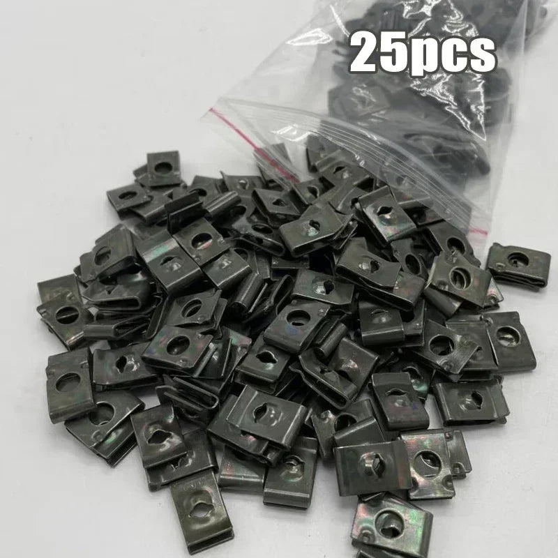 Metal U-Type Screw Fastener Clip Car Base Anti-rust Clamp Fastener Bumper Fender Trim Panel Fastener Board Protection Amagi
