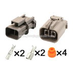 2-PIN Waterproof 6.3mm Male Female Connectors For Nissan Hyundai Matrix Elantra Alternator Socket 7122-6224-40 MG640188-5
