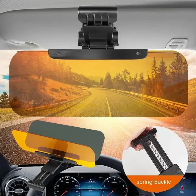 Car Sun Visor Goggle Night Vision Driving HD Anti Sunlight Dazzling Day Mirror UV Fold Flip Down Clear View Interior Mirrors Ama