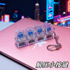 Keyboard Keychain Light Up Keyboard Keychain Stress Relief Clickable 4LEDs Button Toy for People with Anxiety Desk Decor Amagi