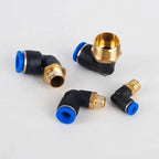 5PCS PL 4-12mm Pneumatic Elbow Quick Connector w/ 1/8"-1/2" Thread - PL Series Air Hose Fittings for Industrial PL6/8/10