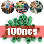 Green Air Conditioning 100/50pcs 1/4'' Charging Hose 1/4'' Valve Gasket Manifold Repair Seal Kit Replacement Car Accessories New