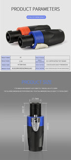 Professional NL4FC Speakon 4Pin Audio XLR Connector with Ohm Head and Solder-Free Amplifier Terminal for Superior Sound Quality