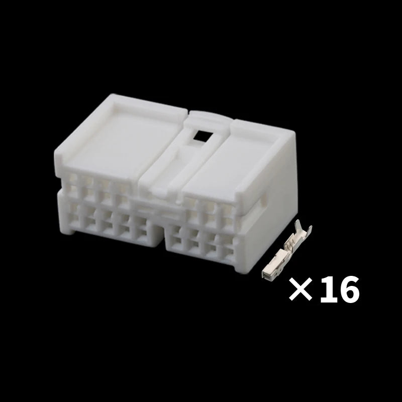 DJ7165-0.6-10/21 Automotive speed sensor PCB connector board end pin 16-hole plug seat rubber shell sheath with terminal