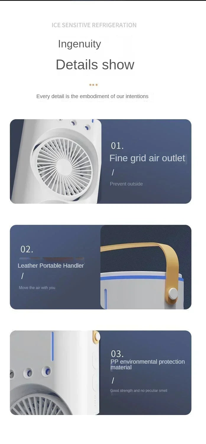 Spray Air Conditioning Fan Refrigeration Fan Household Portable Cooling Fan USB Charge Mini Electric Fan Amagi