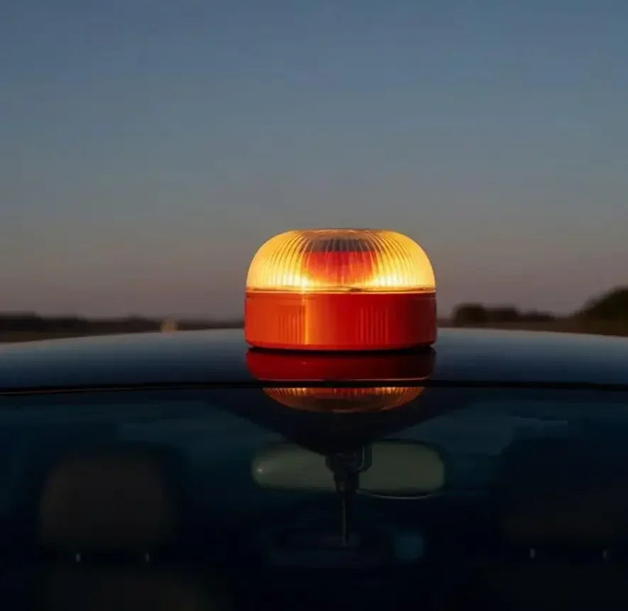 Car Emergency Light 2026 Latest Version DGT Approved Beacon V16 with Geolocator Unlimited Telefonica Data Until 2038 Light Amagi
