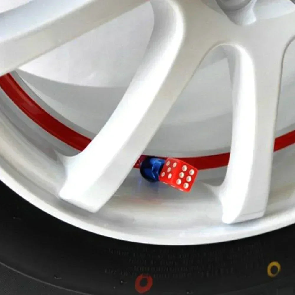 4Pcs/Set Plastic Wheel Stem Tyre Air Valve Dustproof Cap Gold Dice Tire Tyre Valve Caps Bike Auto Truck Tire Valve Dust Cap Amag