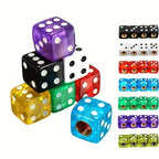 4Pcs/Set Plastic Wheel Stem Tyre Air Valve Dustproof Cap Gold Dice Tire Tyre Valve Caps Bike Auto Truck Tire Valve Dust Cap Amag