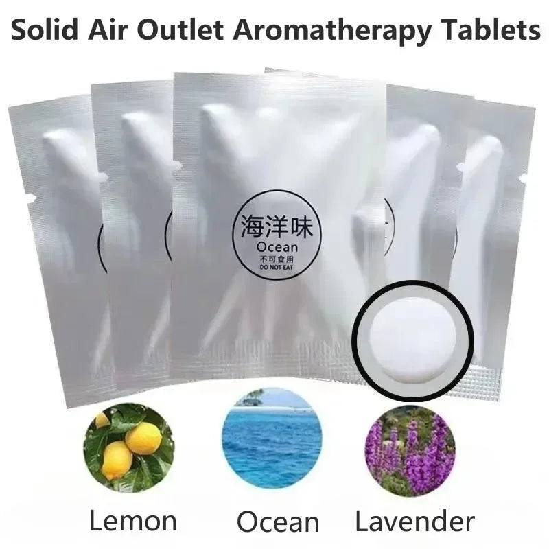 Car Solid Perfume Tablets Air Vent Perfume Refill 5 Flavor Air Freshener Car Interior  Perfume Diffuser Tablet Accessories