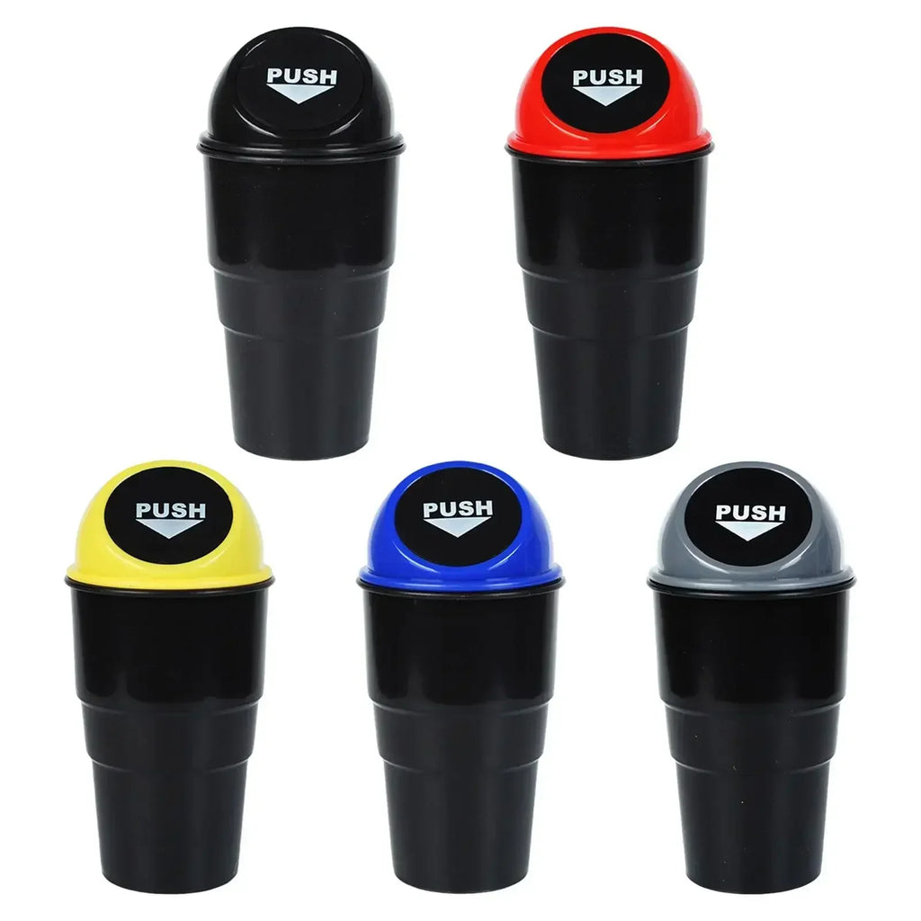 Round Car Trash Can with Lid, Car Garbage Box Car Door Trash Can Fashionable and Creative Water Cup Holder, Storage Bucket Amagi