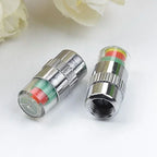 4/2pcs Car Tire Pressure Guage Valve Cap Sensor Indicator Alert Monitoring Tool Motorcycle Tyre Cap Indicator Air Pressure Gauge