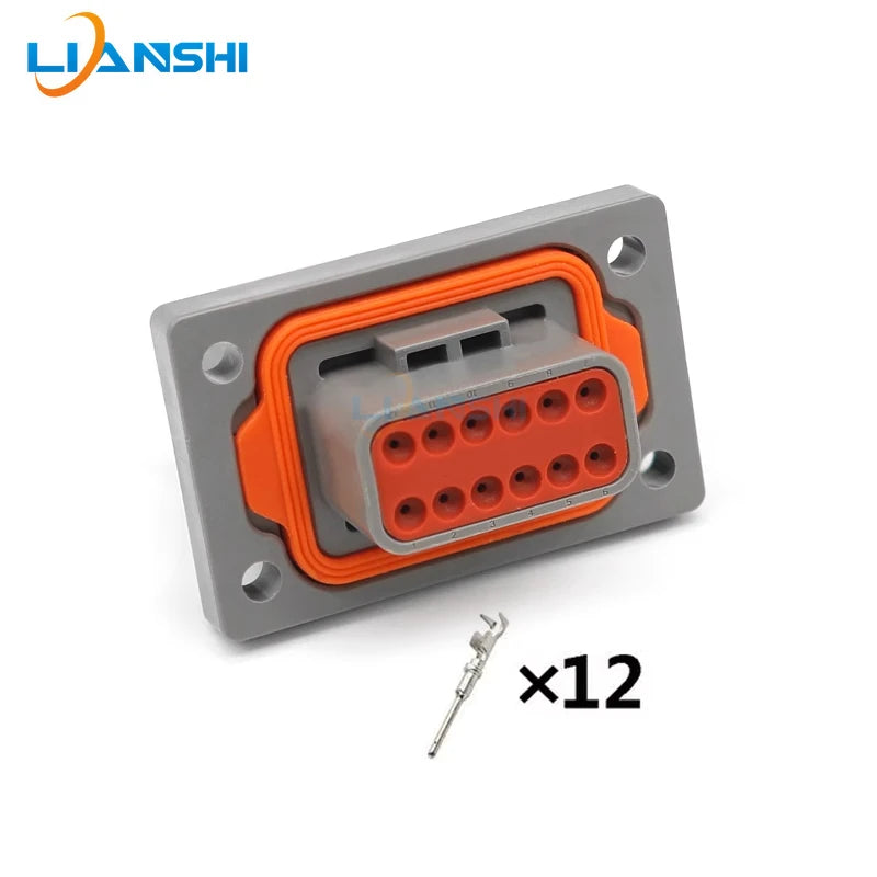 1-2303064-1 Automotive flange type waterproof plug DTM04-12PA-L012 with flange fixed connector with terminal DTM06-12SA