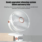 Car Clip-on Fan 5 Speed Quiet Rechargeable Desktop Portable Air Circulator Wireless Fan with LED Light for Office Amagi