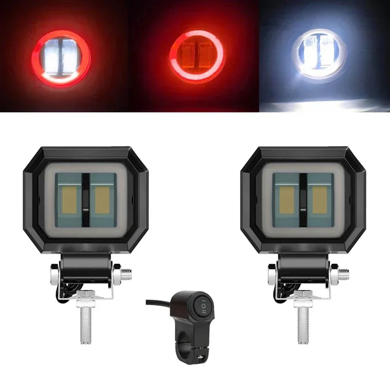 Motorcycle LED Angel Eye Work Light Bar Spot Lamp Offroad Car Boat Truck SUV Pickup 12V 24V Driving Fog Lamp Headlight Amagi