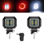 Motorcycle LED Angel Eye Work Light Bar Spot Lamp Offroad Car Boat Truck SUV Pickup 12V 24V Driving Fog Lamp Headlight Amagi