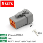 5Sets Deutsch DTP 2 Pin 4 Pin Gray Male Female Waterproof Electrical Auto Connectors Plug DTP06-2S DTP04-2P DTP06-4S DTP04-4P