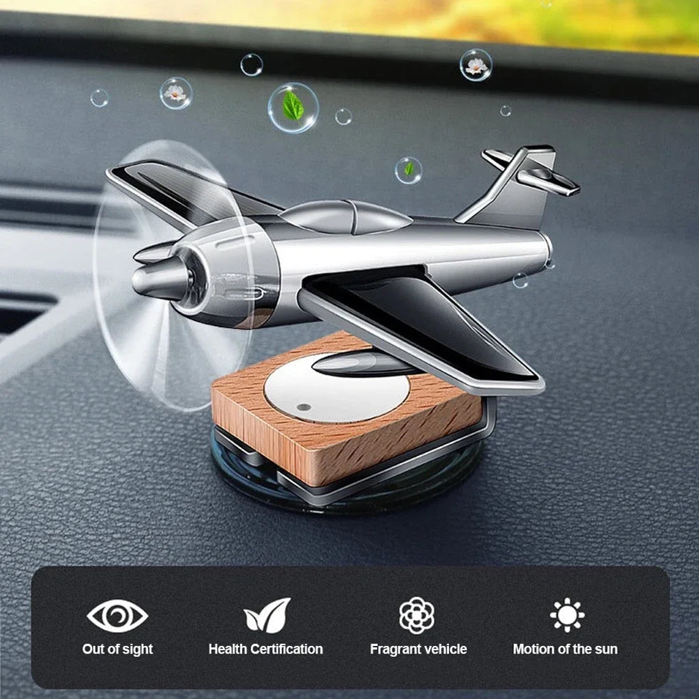 Mini Solar Aircraft Decoration Creative Car Air Freshener Car Perfume Home Decors Air Freshener Fragrance Airplane Ornament Tool