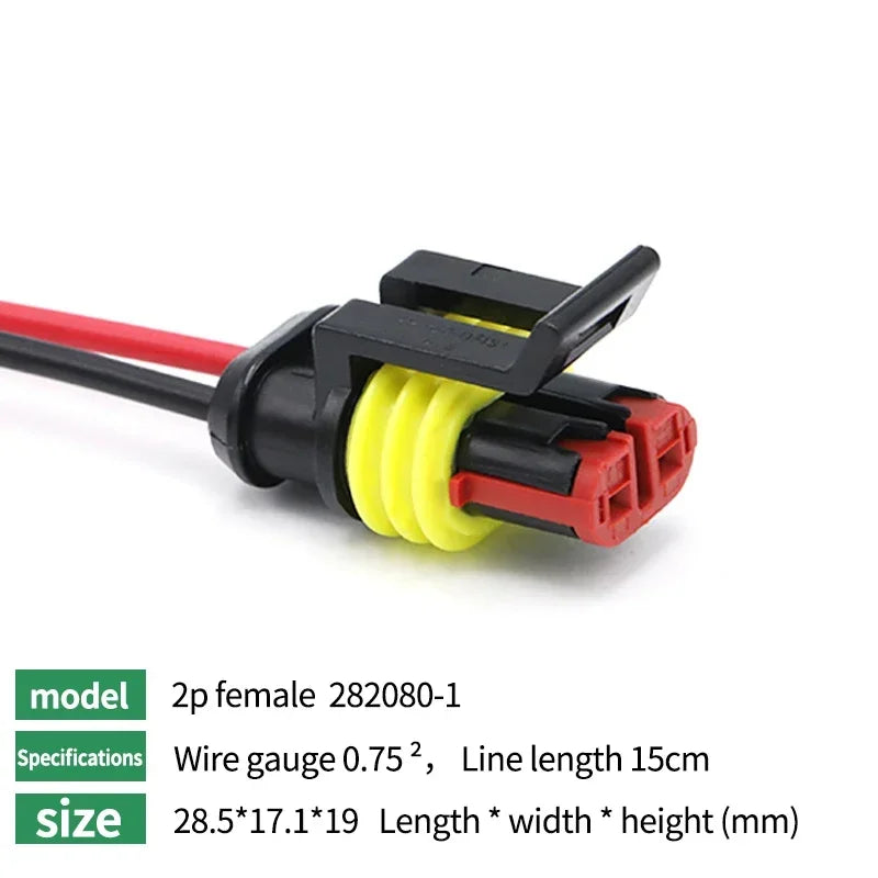 5/20/100 Sets HID 1/2/3/4/5/6 Pin Waterproof Auto Connector Kit with 15CM 18AWG Wire for Car/Truck Harness Wiring