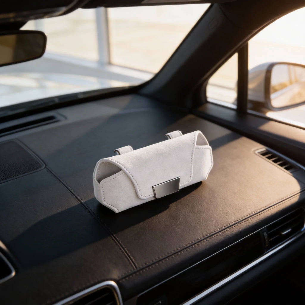 1PC Car Eyewear Organizer Car Glasses Case Suede Material Sun Visor Holder Car Sunglasses Holder Case Glasses Box