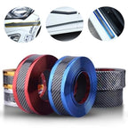 Car Stickers Anti Scratch Door Sill Protector Rubber Strip Carbon Fiber Threshold Protection Bumper Film Styling  Accessories