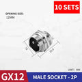 GX12 Aviation Circular Connector – 2/3/4/5/6/7 Pin, M12 Fixed Rear Nut Panel Mount Plug & Socket, 10pcs
