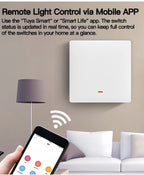 Tuya ZigBee Smart Light Switch No Neutral Wire No Capacitor Needed,1/2/3 Gang Wall Touch Interrupter Work with Alexa Google Home