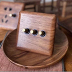 86x86mm Solid Wood Embedded Power Outlet - Childproof EU/RU/FR Socket, Fireproof Vintage Panel for Industrial & Villa Use
