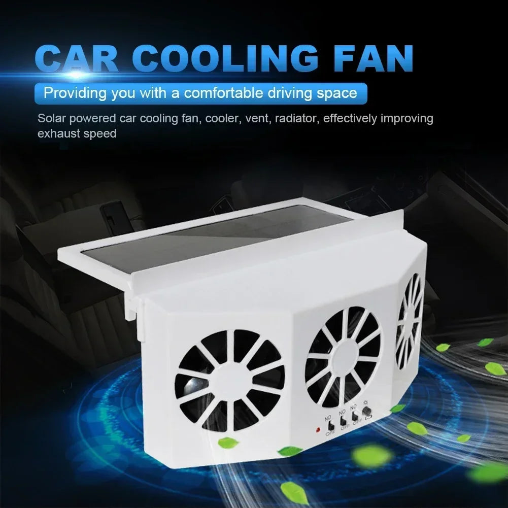 Car Exhaust Fan USB Rechargeable/solar Air Circulation Cooling Heat Dissipation High Wind Power 2/3 Head Ventilation Fan Amagi
