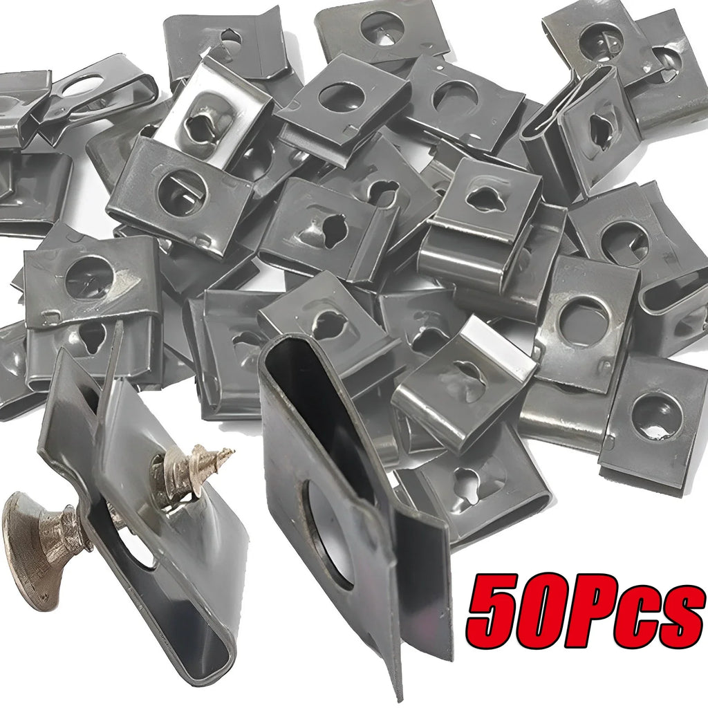 Metal U-Type Screw Fastener Clip Car Base Anti-rust Clamp Fastener Bumper Fender Trim Panel Fastener Board Protection Amagi