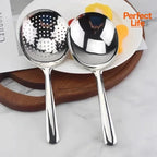 Heavy-Duty Commercial/Home Kitchen Spoons/Large Serving Spoon with Heat-Resistant Short Handle Drain Holes for Easy Cleaning