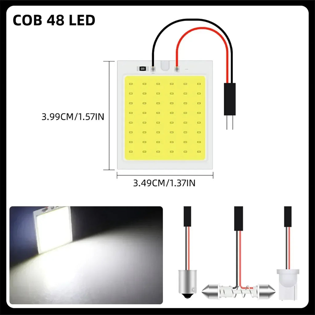 4pcs Car Interior Accessories 18/24/48 SMD T10 4W 12V COB Car Interior Panel LED Lights Lamp Bulb Car Dome Light Panel amagi