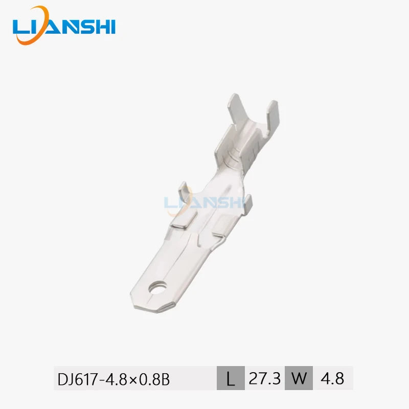100pcs 4.8 Pin inserts 144838-2 Automotive plug-in connector Brass tinned terminal DJ617-4.8 x 0.8B