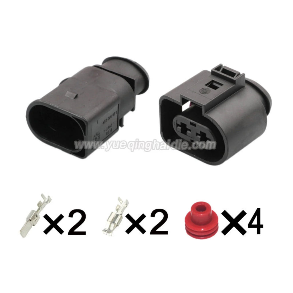 2 PIN Automotive Waterproof Fuel Injection 6.3mm Male Female Connector For VW Toyota Honda Hyundai Elantra 1J0973852 1J0973752