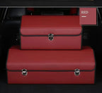 Car Trunk Organizer Organizers And Storage Suv Faux Leather Foldable Trunk Multi-Compartment Adjustable Auto Grocery Storage Box