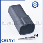 Deutsch black 4 Pin/way DT 1.5mm series Male Female Automotive Waterproof Connector Sealed Plug DT06-4S DT04-4P