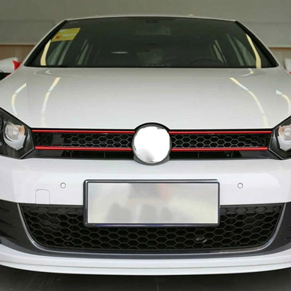 Car Front Hood Reflective Sticker Grille Moulding Red Decoration Strip Sticker Waterproof Car Exterior Reflective Sticker Decals